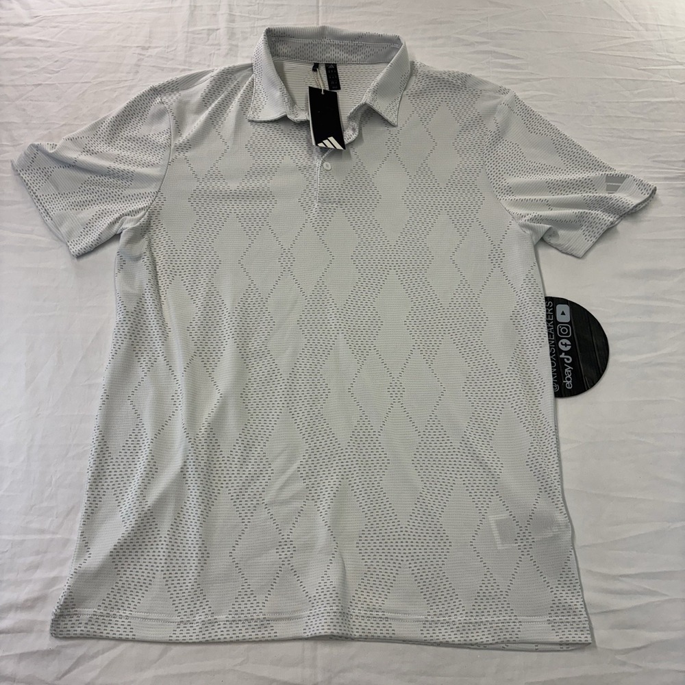 Adidas Golf Ultimate365 Micro Texture Polo Shirt White JF4903 Men's Size Medium